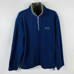 Free Country Blue Ribbed 1/4 Zip Sweater Pullover